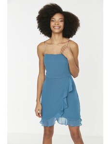 Trendyol Collection Tkané šaty s modrým štvorcovým golierom