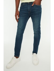 Trendyol Collection Zúžené úzke džínsové nohavice z indigovej strečovej tkaniny