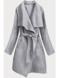 MADE IN ITALY Šedý dámsky minimalistický kabát (747ART)