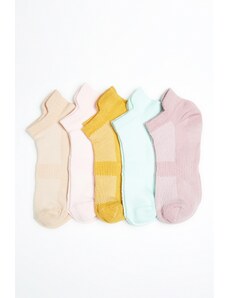 Trendyol Collection Horčicové 5 balení bavlnené pletené športové ponožky