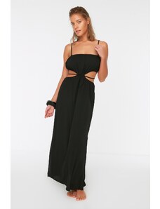 Trendyol Čierne detailné plážové šaty s výrezom