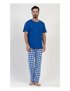 Cool Comics Pánske pyžamo dlhé Karol, farba modrá, 100% bavlna
