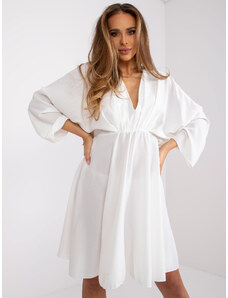 ITALY MODA Elegantné biele šaty pre ženy s dlhým rukávom