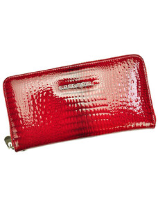 Veľká červená dámska kožená peňaženka na zips Gregorio