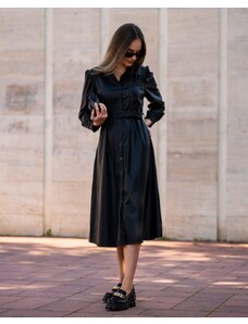 Re-Dress Šaty dámske LEATH čierne - UNI