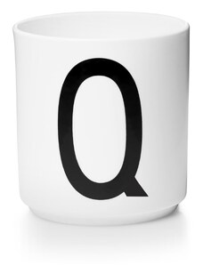 Porcelánový hrnček Q DESIGN LETTERS - biely