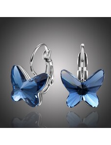Éternelle Náušnice Swarovski Elements Montanari modré - motýlek