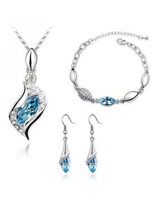 Sisi Jewelry Souprava náhrdelníku, náušnic a náramku Andělské slzy Seablue