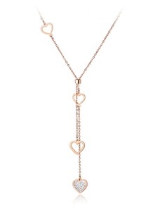 Victoria Filippi Stainless Steel Ocelový náhrdelník se zirkony Elgio Gold - chirurgická ocel, srdíčko