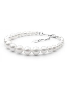 Gaura Pearls Perlový náramek Bianca - sladkovodní perla, stříbro 925/1000