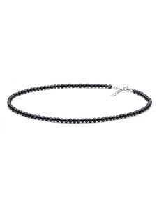 Gaura Pearls Perlový náhrdelník Enrica - černá sladkovodní perla, stříbro 925/1000