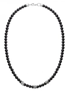 Manoki Pánský korálkový náhrdelník Stefano - 6 mm onyx, etno styl