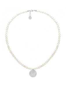 Manoki Perlový náhrdelník Barbara - chirurgická ocel, sladkovodní perla