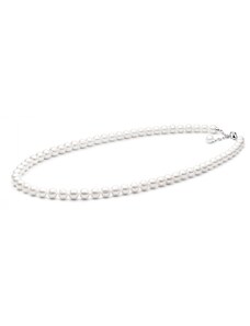 Gaura Pearls Perlový náhrdelník Bethany 9-10 mm řiční bílá perla, stříbro 925/1000