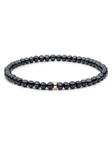 Gaura Pearls Perlový náramek Erica Black - černá sladkovodní perla, stříbro 925/1000