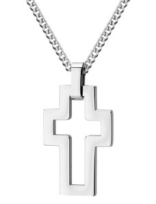 Manoki Pánský ocelový náhrdelník Diego - chirurgická ocel, kříž