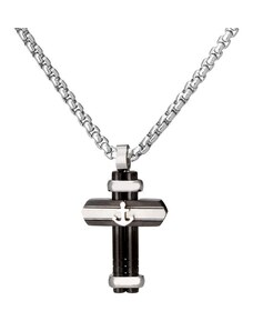 Manoki Pánský ocelový náhrdelník Dino - chirurgická ocel, kříž