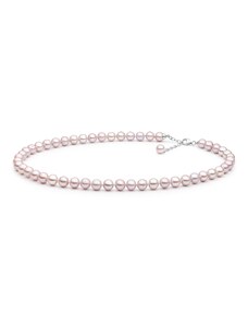 Gaura Pearls Perlový náhrdelník Natasha - 8-8,5 mm levandulová říční perla, stříbro 925/1000