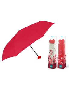 PERLETTI Dámsky skladací dáždnik VALENTIN / červený obal, 26099