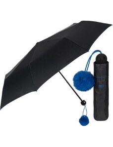 PERLETTI Dámský skladací dáždnik POM-POM / modrá, 26098