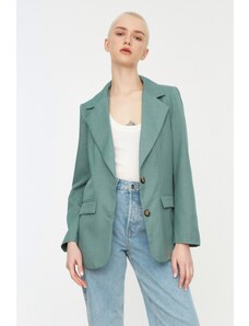 Trendyol Mint Plain Belted Blazer Jacket