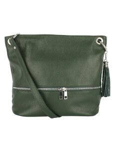 TALIANSKE Talianska kožená športová kabelka Genuine leather zelená Frame green