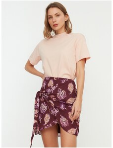 Burgundy Wrap Mini Skirt Trendyol - Women