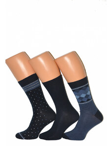 Cornette Klasické Ponožky Premium 3 Pack Modrá Modrá 39-41
