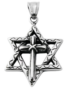 BM Jewellery Prívesok Davidova hviezda 3,9 cm z chirurgickej ocele S11310070