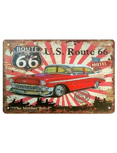 Retro drevená tabuľa U.S. Route 66 Motel Vacancy