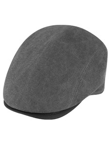 Fiebig - Headwear since 1903 Retro bekovka driver cap od Fiebig bavlna - šedý kanvas a koža