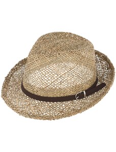 Fiebig - Headwear since 1903 Slamený klobúk z morskej trávy s koženou stuhou - Trilby