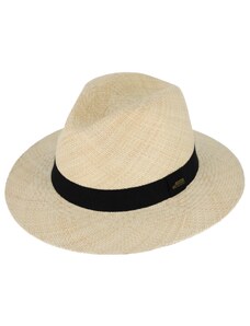 Fiebig - Headwear since 1903 Letný béžový (natur) panamský klobúk Fedora - ručne pletený