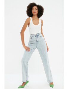 Trendyol Collection Svetlomodré džínsy so širokým pásom 90. rokov