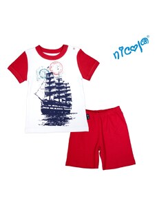 Detské pyžamo krátke Nicol, Sailor - biele/červené, veľ. 116