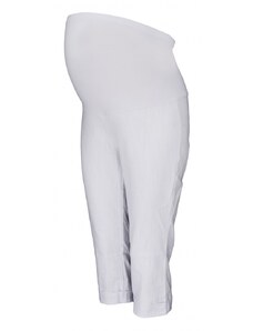 Be MaaMaa Tehotenské 3/4 nohavice s elastickým pásom - biele, vel´. M
