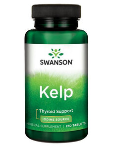 Swanson Kelp iodine 250 ks, tablety, EXP. 11/2023