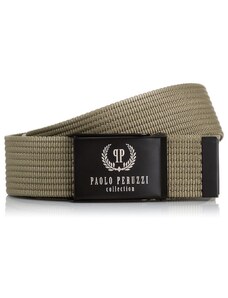 PAOLO PERUZZI Pánsky pletený opasok | khaki
