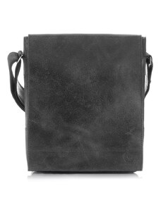 PAOLO PERUZZI Pánska kožená taška cez rameno VINTAGE | čierna S-19-BL