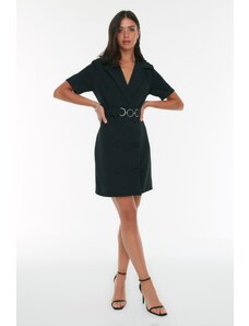Trendyol Collection Čierne áčkové mini tkané bundové šaty