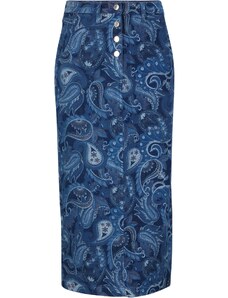 bonprix Džínsová sukňa s potlačou, farba modrá