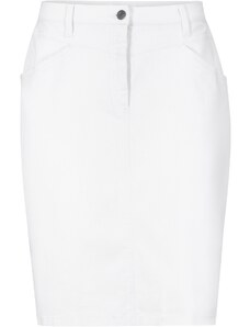 bonprix Džínsová sukňa, farba biela, rozm. 54