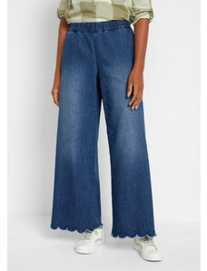 bonprix Voľné džínsy s elastickým pásom, farba modrá