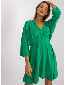 ITALY MODA Elegantné zelené šaty pre ženy s dlhým rukávom