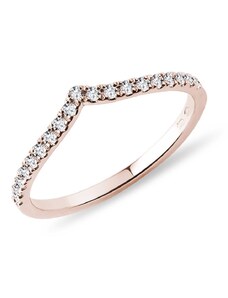 Briliantový prsteň chevron z ružového zlata KLENOTA K0849014