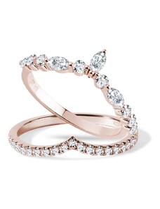 Trendy zásnubná súprava z ružového zlata s diamantmi KLENOTA S0866014