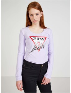 Light purple Ladies T-shirt with print Guess - Women