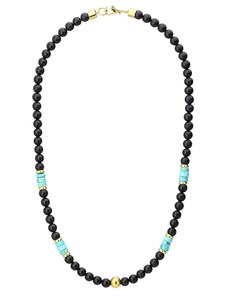 Manoki Pánský korálkový náhrdelník Pietro - 6 mm přírodní onyx a magnezit
