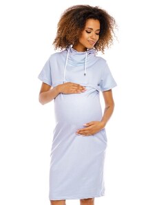 PreMamku Tehotenské a dojčiace modré šaty s krátkym rukávom