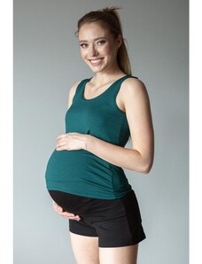 PreMamku Bavlnené tehotenské šortky v čiernej farbe